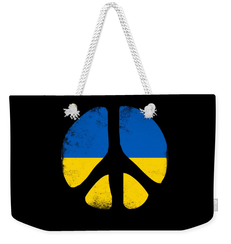Cool Weekender Tote Bag featuring the digital art Peace in Ukraine by Flippin Sweet Gear