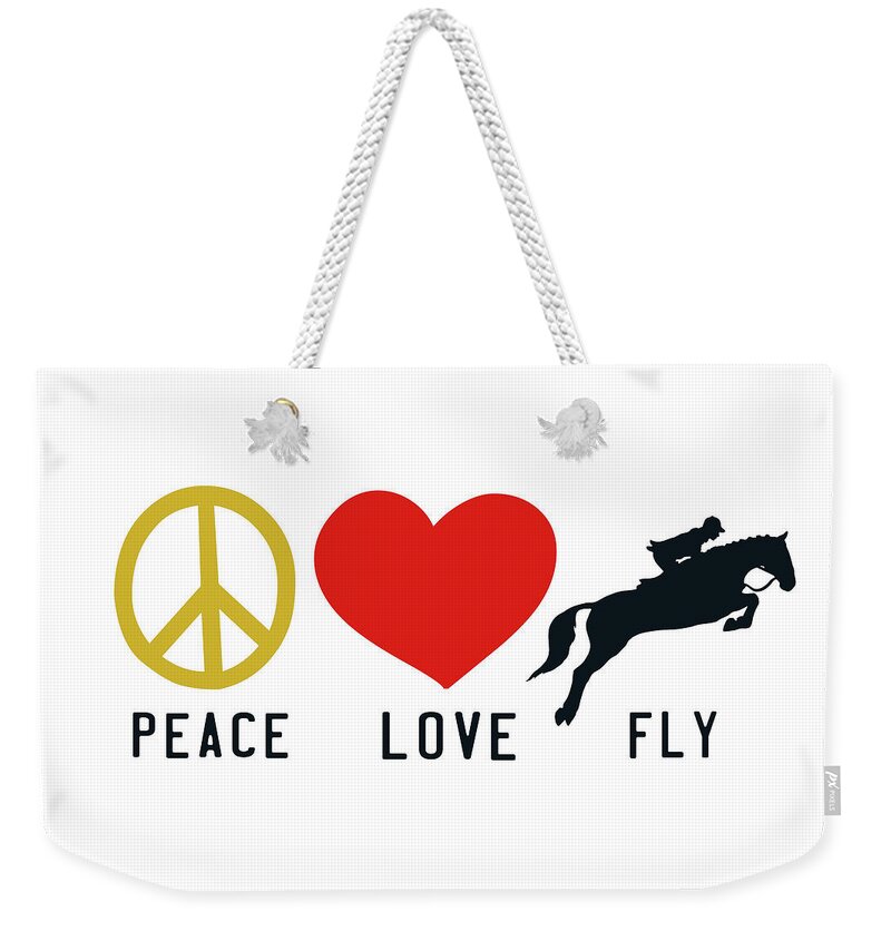 Art Weekender Tote Bag featuring the photograph Peace Love Fly by Dressage Design