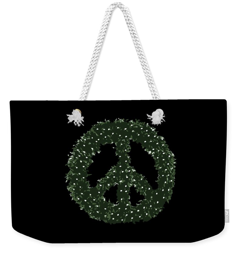 Christmas 2023 Weekender Tote Bag featuring the digital art Peace Wreath by Flippin Sweet Gear