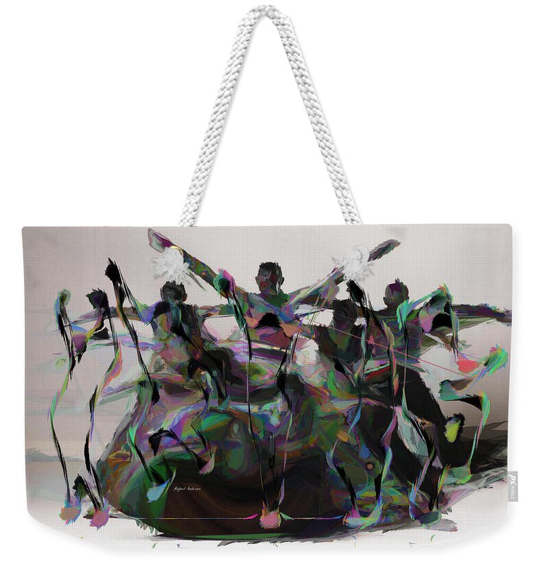Abstract Weekender Tote Bag featuring the painting Peaceful Protests by Rafael Salazar