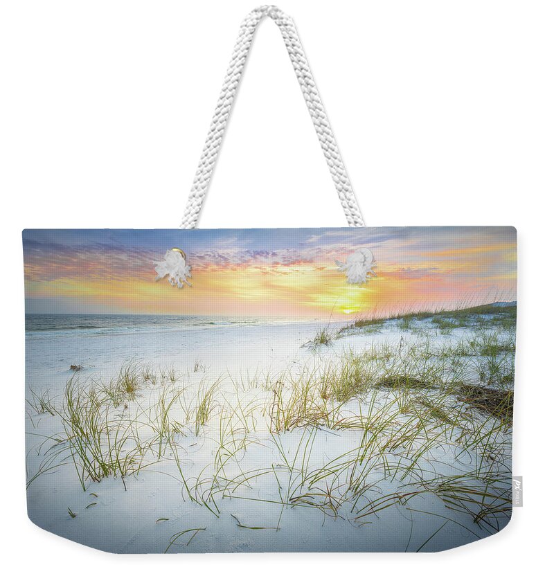 Beach Weekender Tote Bag featuring the photograph Peaceful View At The Gulf Islands National Seashore Florida by Jordan Hill