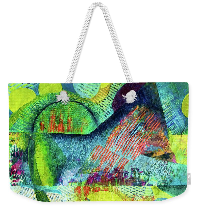  Weekender Tote Bag featuring the painting Peak Experience by Polly Castor