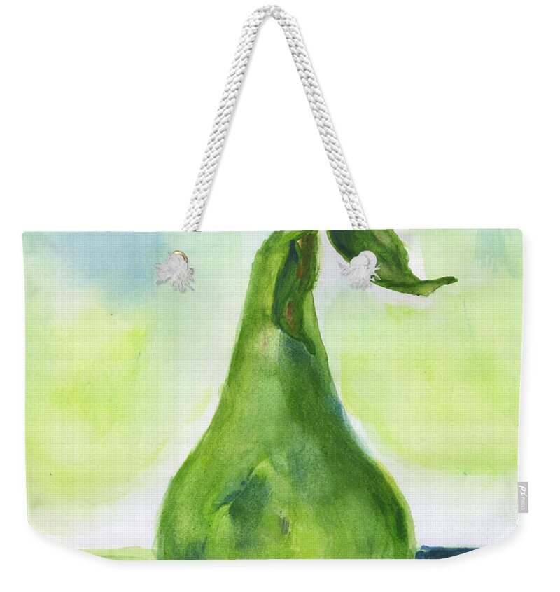 Pear Weekender Tote Bag featuring the painting Pear One by Frank Bright