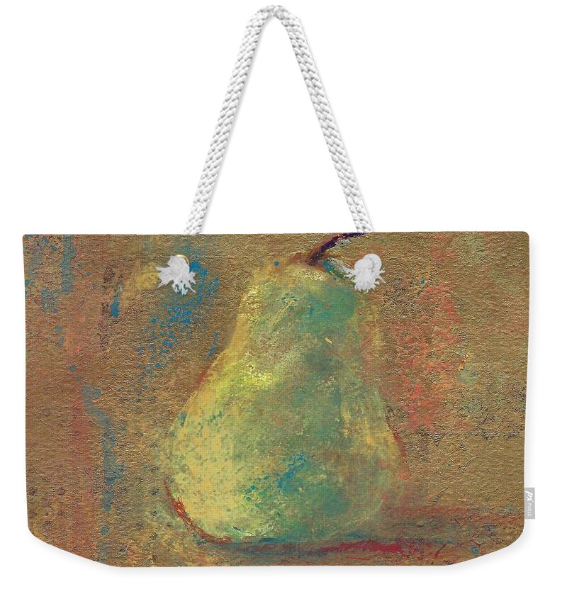 Pear Weekender Tote Bag featuring the painting Pear by Ruth Kamenev
