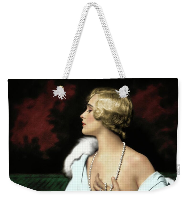 Vintage Weekender Tote Bag featuring the digital art Pearls by Franchi Torres