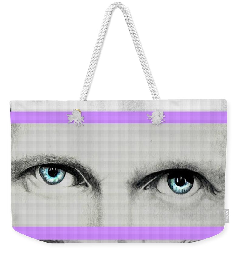 Eyes Weekender Tote Bag featuring the drawing Peepers by David Neace CPX