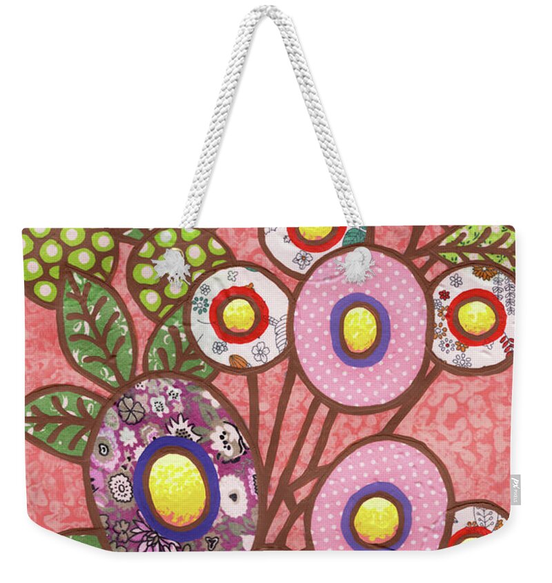 Flowers In A Vase Weekender Tote Bag featuring the painting Perfect In Pink Bouquet by Amy E Fraser