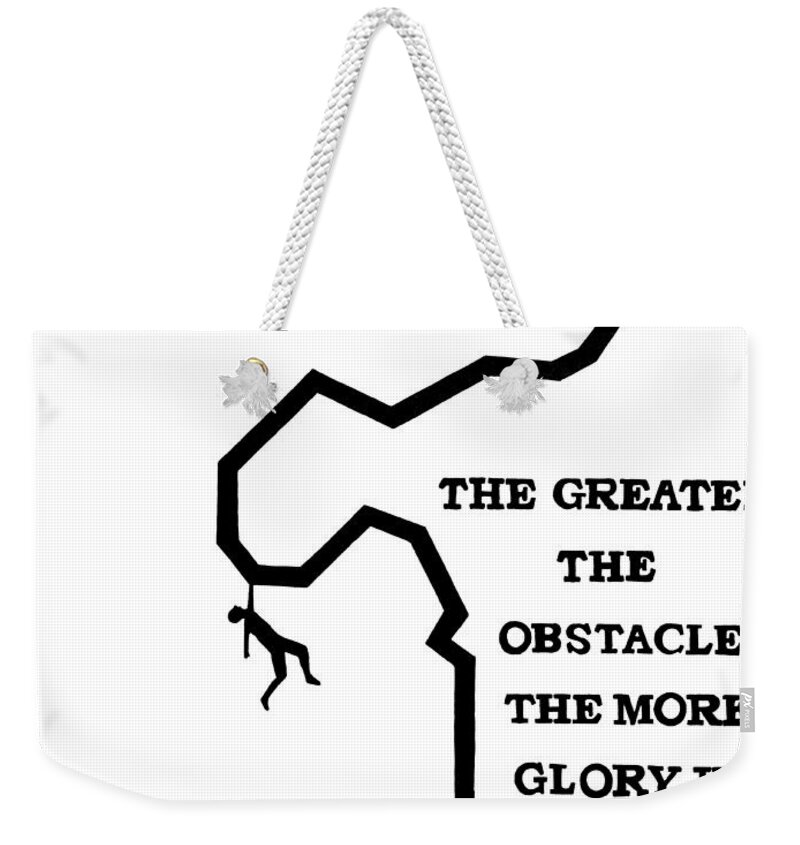 Quote Weekender Tote Bag featuring the painting Perseverance by Jonathan A