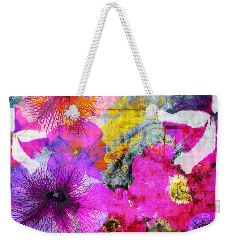 Flowers Weekender Tote Bag featuring the photograph Petunias by Sandra Selle Rodriguez