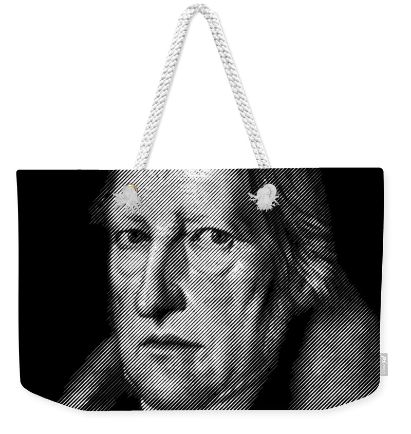 Hegel Weekender Tote Bag featuring the digital art philosopher Hegel, portrait by Cu Biz