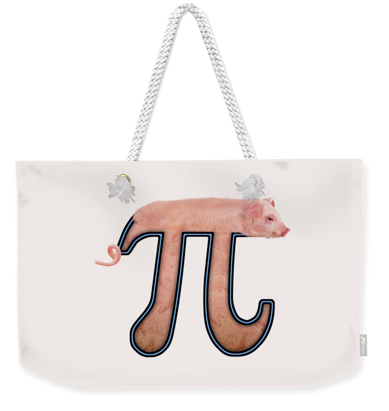 Pie Weekender Tote Bag featuring the digital art Pi - Food - Pork pie by Mike Savad