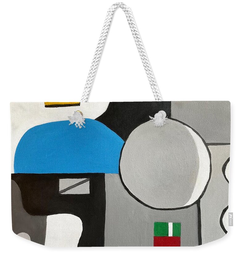 Abstract Weekender Tote Bag featuring the painting Fixation by Victoria Lakes