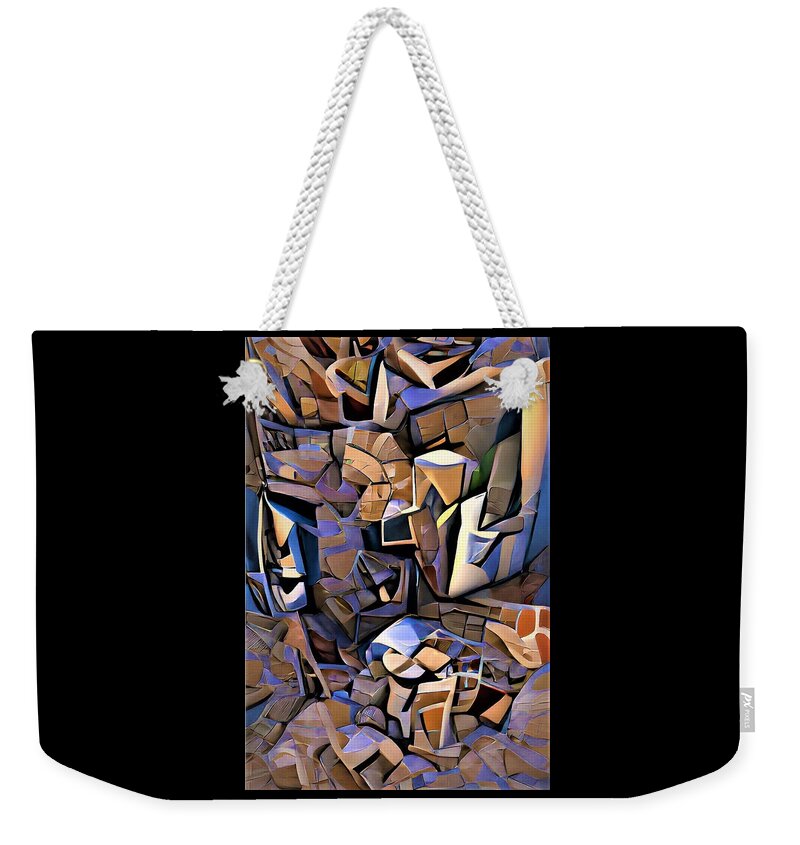 Abstract Weekender Tote Bag featuring the digital art Picking Up the Pieces by Vivian Aaron