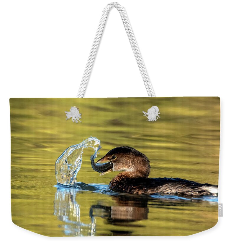 Pied-billed Grebe Weekender Tote Bag featuring the photograph Pied-billed Grebe 7596-120720 by Tam Ryan