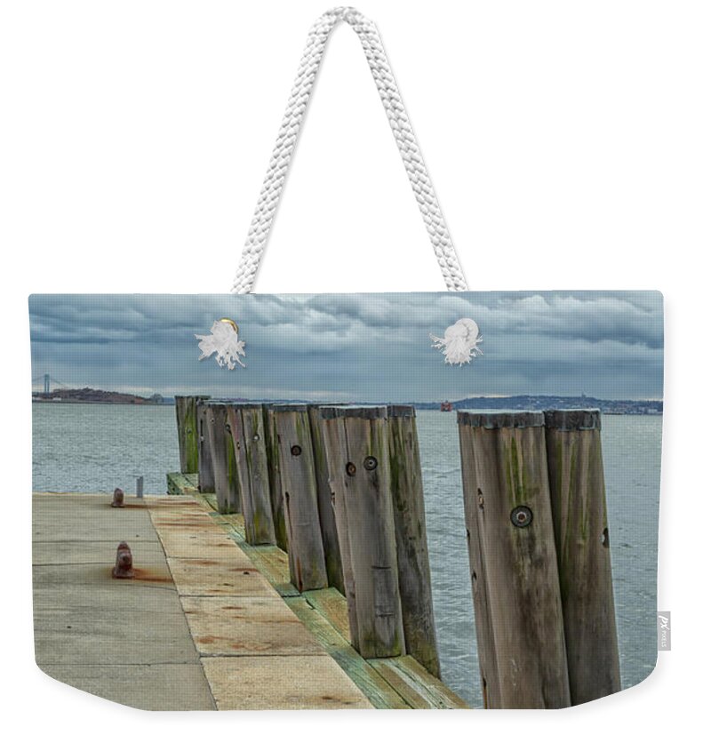 Peir Weekender Tote Bag featuring the photograph Pier in late winter by Cate Franklyn