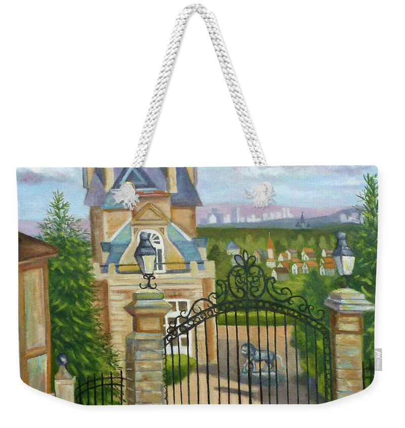 Pigeons Weekender Tote Bag featuring the painting Pigeons in Le Pecq, France by Madeline Lovallo