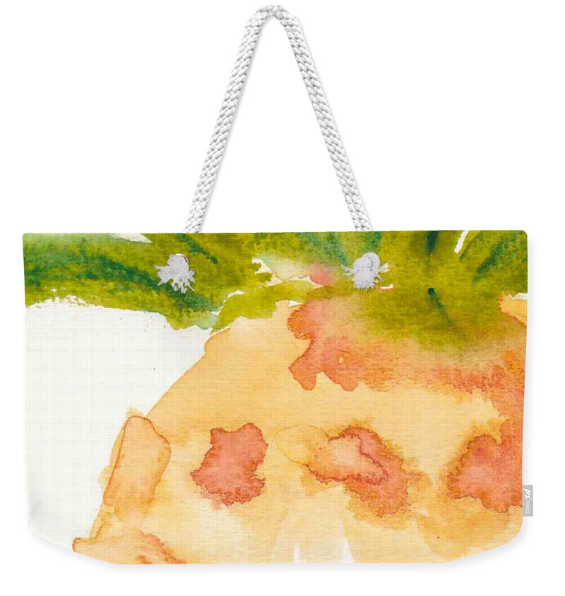 Pineapple Weekender Tote Bag featuring the painting Pina by Bonny Puckett