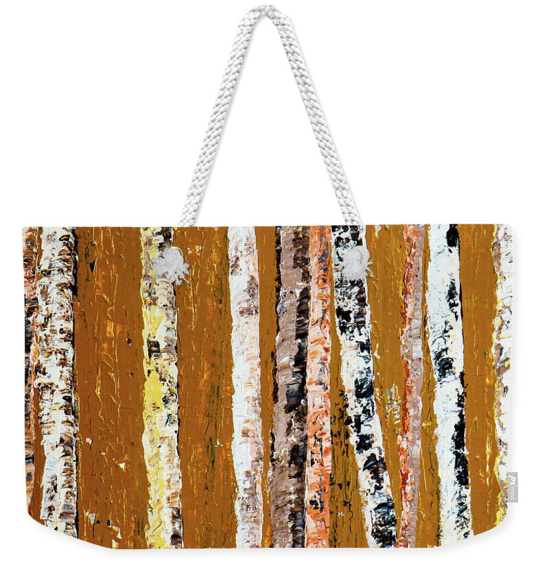 Trees Weekender Tote Bag featuring the painting Pine Trees Forever by Ted Clifton