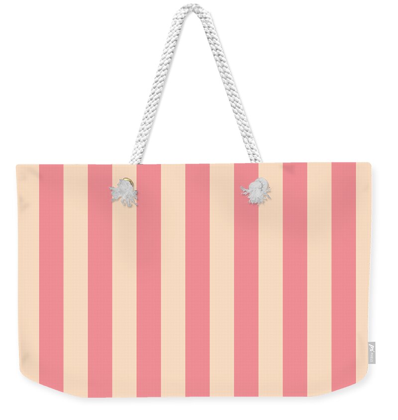 Pink aesthetic vertical striped pattern Weekender Tote Bag by Donald  Lawrence - Fine Art America