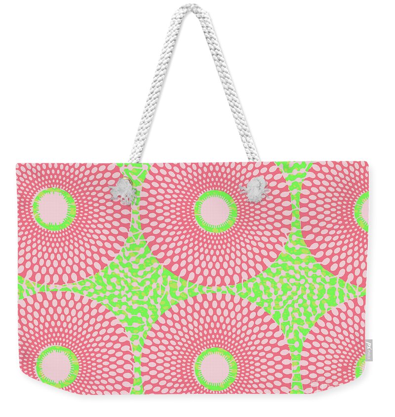 Hbcu Weekender Tote Bag featuring the digital art Pink And Green by Scheme Of Things Graphics