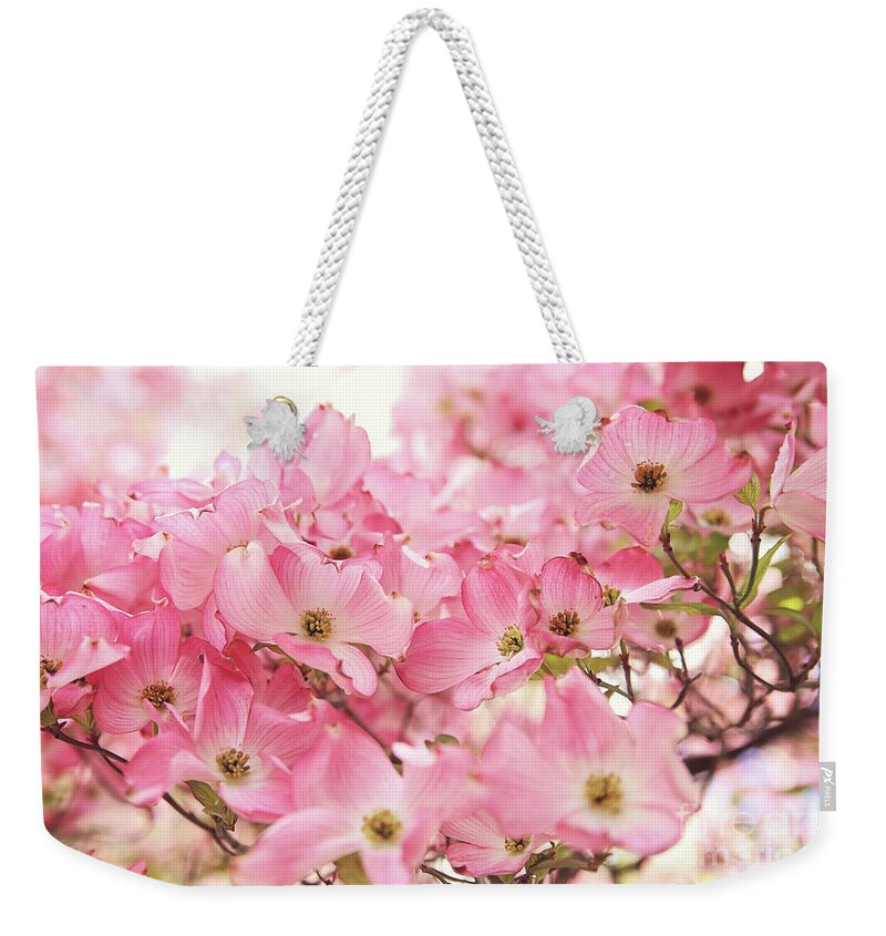 Dogwood Weekender Tote Bag featuring the photograph Pink Dogwood Flowers by Sylvia Cook