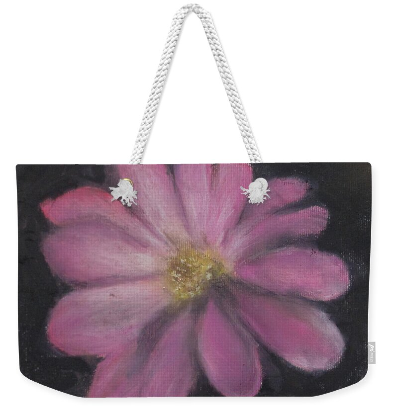 Flower Weekender Tote Bag featuring the painting Pink Flower by Jen Shearer