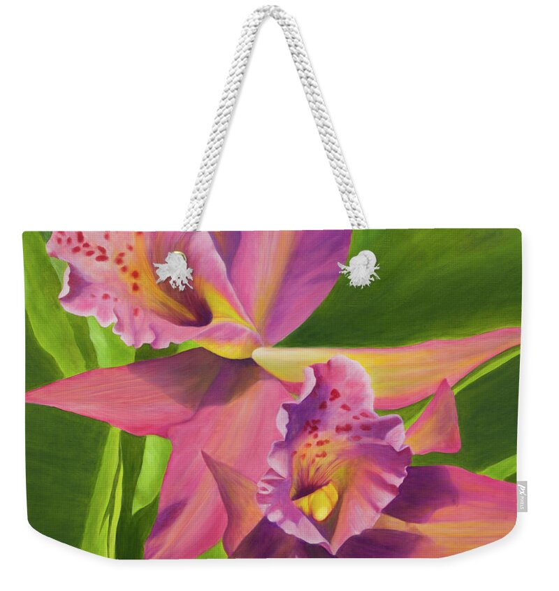 Art Weekender Tote Bag featuring the painting Pink Orchids by Tammy Pool