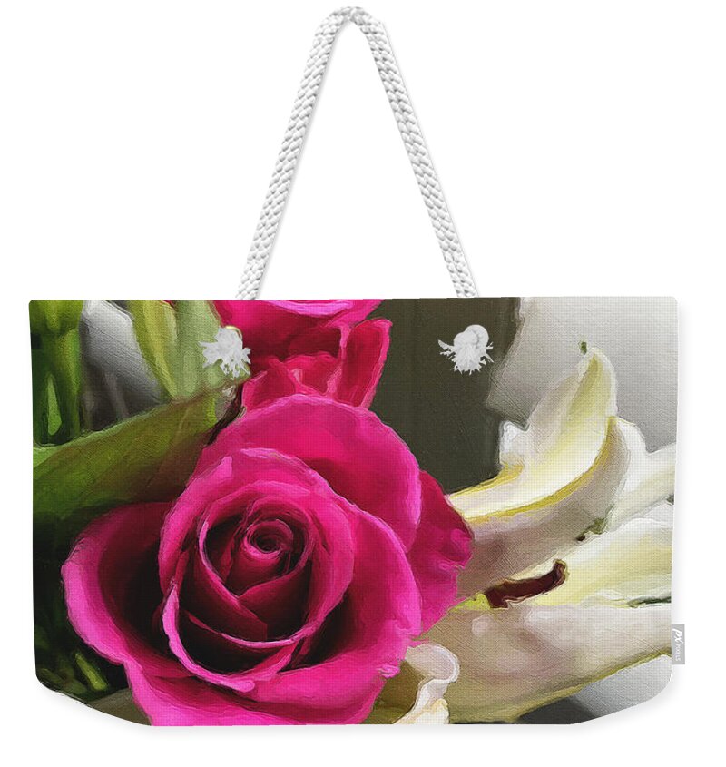 Roses Weekender Tote Bag featuring the photograph Pink Roses by Brian Watt