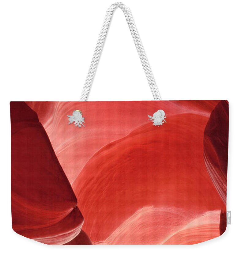 Dave Welling Weekender Tote Bag featuring the photograph Pink Sandstone Detail Lower Antelope Slot Canyon Arizona by Dave Welling