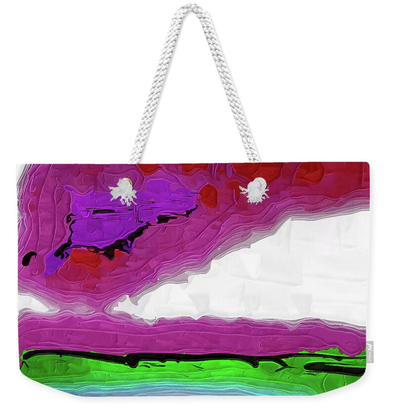 Digital Painting Weekender Tote Bag featuring the painting Pink Sherbert by Kirt Tisdale