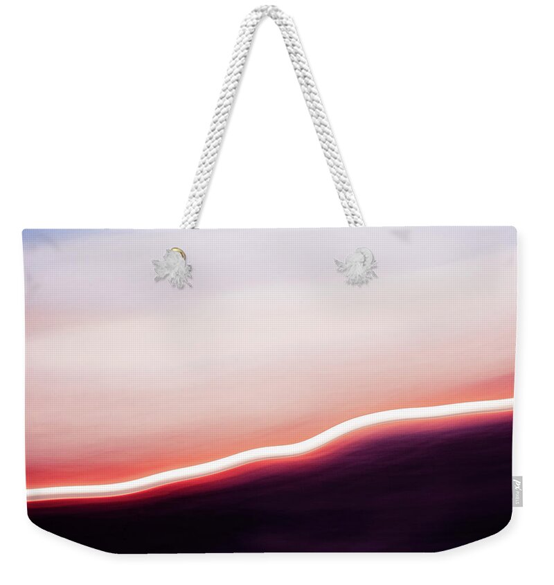 Pink Weekender Tote Bag featuring the photograph Pink Sunset Abstract by Ada Weyland