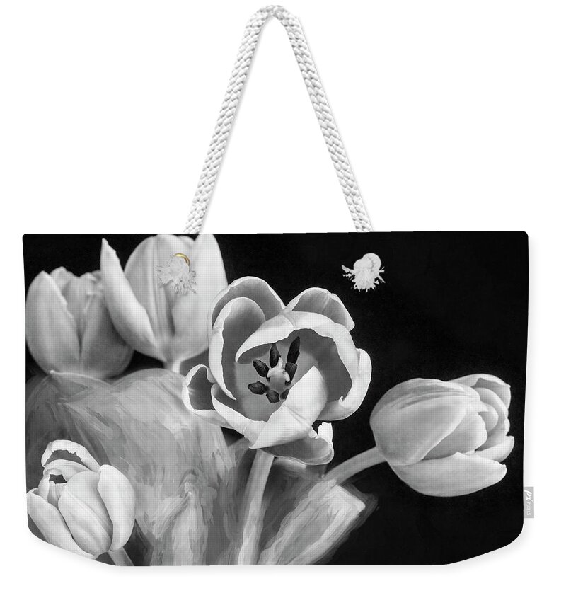 Tulips Weekender Tote Bag featuring the photograph Pink Tulips Pink Impression X106 by Rich Franco