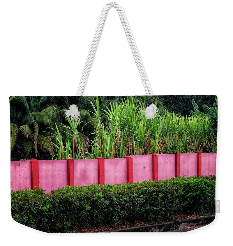 Havana Cuba Weekender Tote Bag featuring the photograph Pink Wall by Tom Singleton