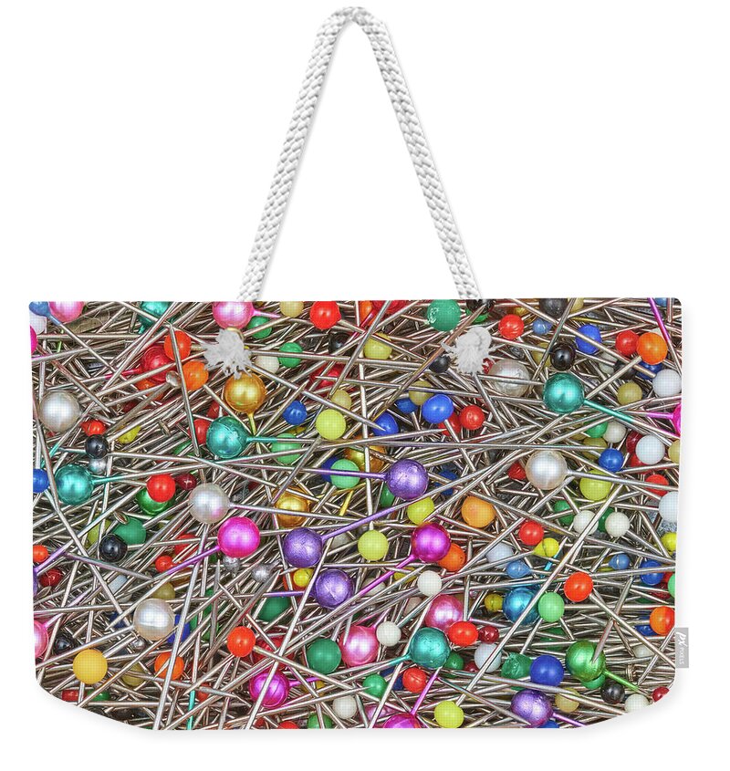 Pins Weekender Tote Bag featuring the photograph Pins by Jim Hughes