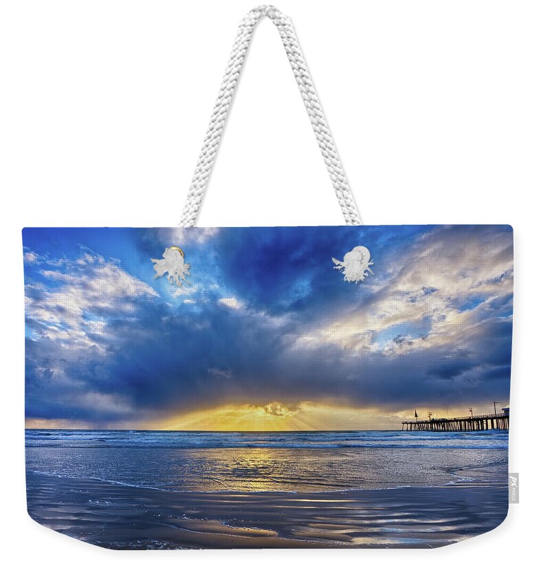 Sunset Weekender Tote Bag featuring the photograph Pismo Storm by Beth Sargent