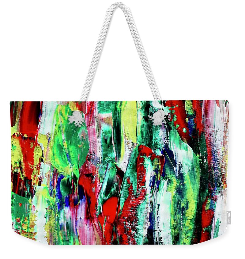 Abstract Weekender Tote Bag featuring the painting Playful Piece 1 by Teresa Moerer