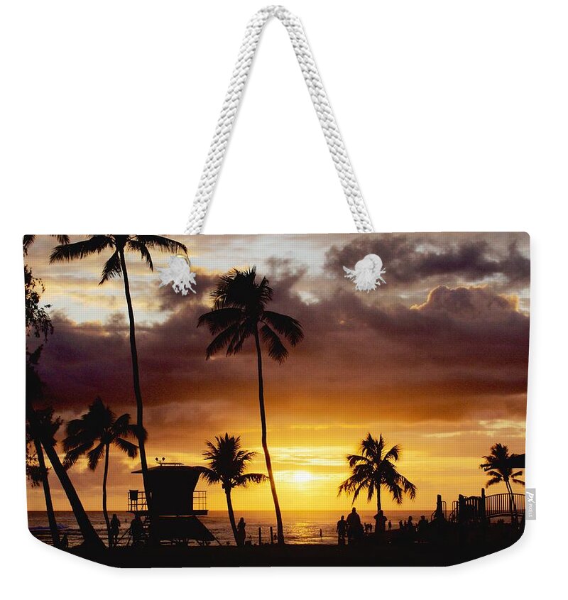 Archipelago Weekender Tote Bag featuring the photograph Poipu Beach Park Kauai Sunset 1 by Gary F Richards