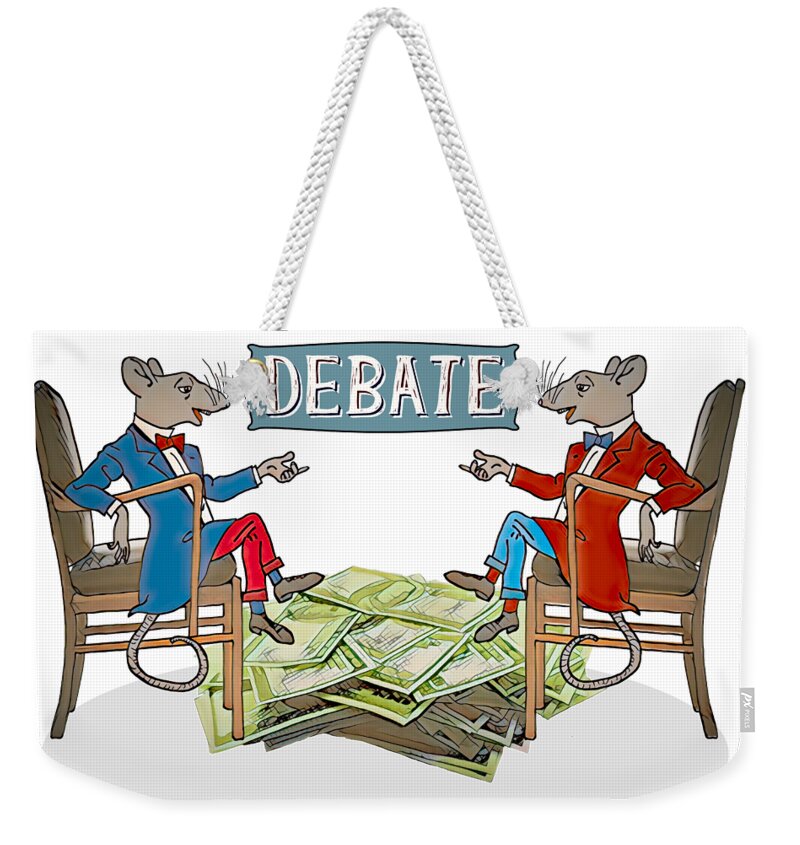 Political Rats Weekender Tote Bag featuring the digital art Political Rats by John Haldane