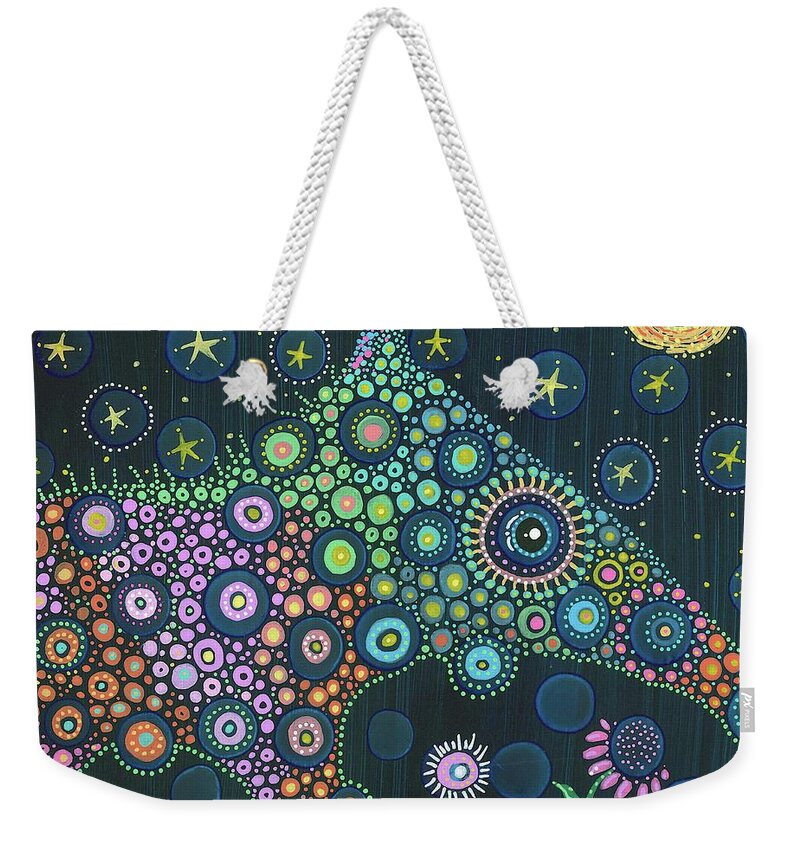 Peccary Painting Weekender Tote Bag featuring the painting Polka Dot Peccary-Anteater-ish by Tanielle Childers