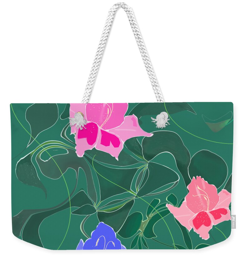 Abstract Weekender Tote Bag featuring the digital art Polynesian Holiday by Gina Harrison