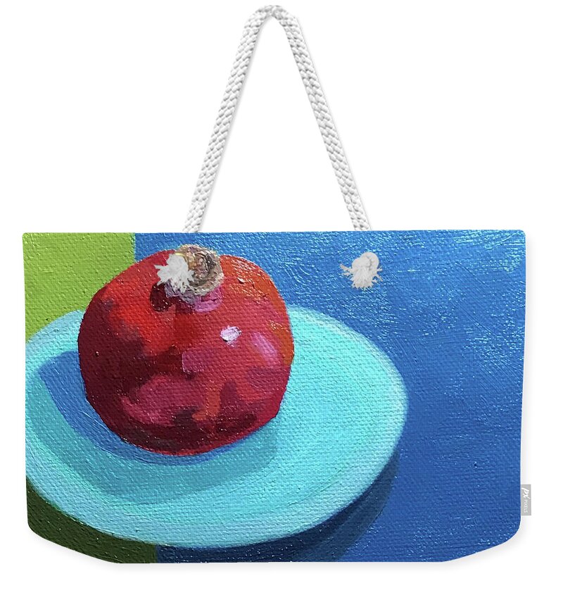 Pomegranate Weekender Tote Bag featuring the painting Pomegranate by Anne Marie Brown