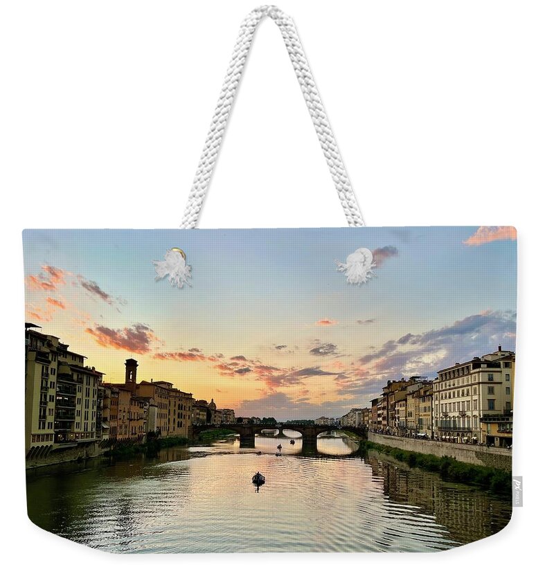  Weekender Tote Bag featuring the photograph ponte Santo Spirito by Judy Frisk