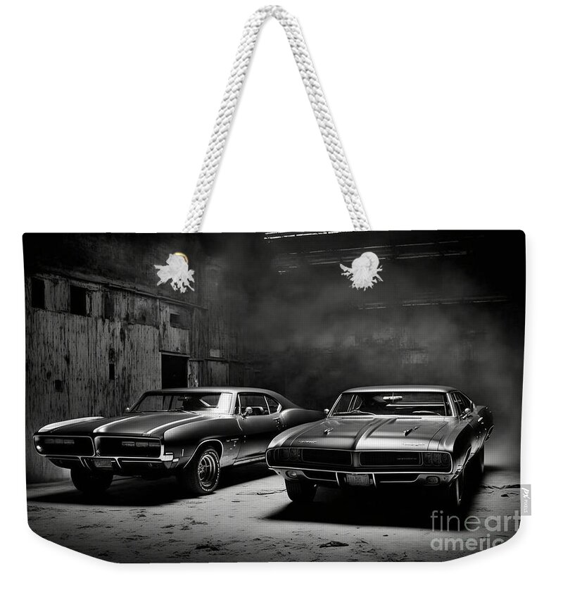  Weekender Tote Bag featuring the mixed media Pontiac by Jay Schankman