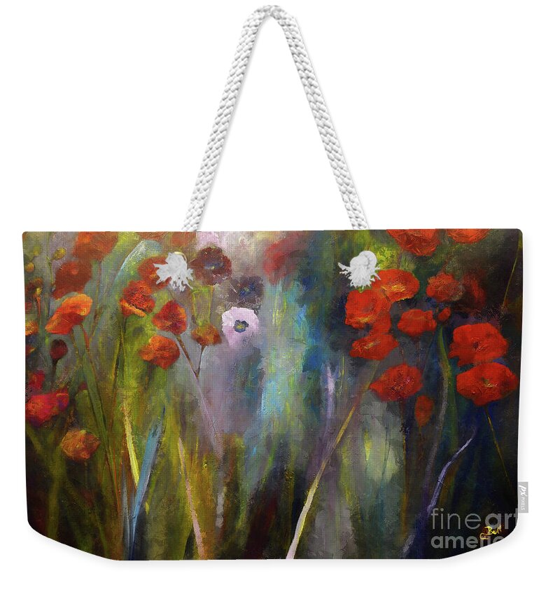 Poppy Weekender Tote Bag featuring the painting Poppy Garden by Claire Bull