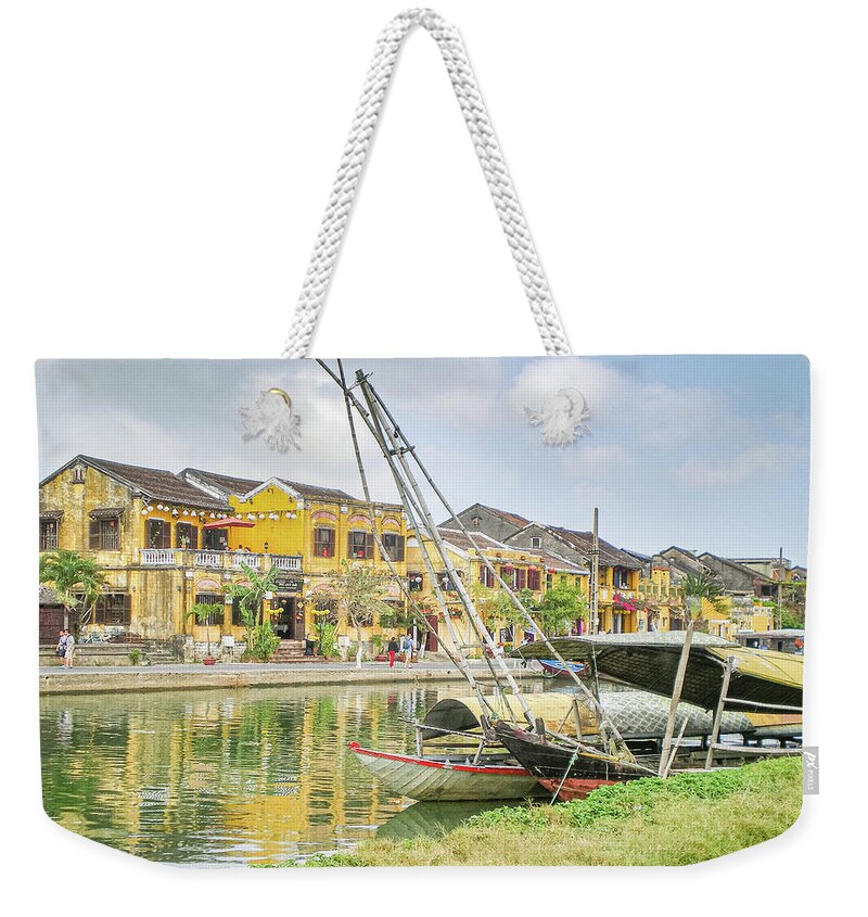 Boat Weekender Tote Bag featuring the photograph Port Reflections by Rob Hemphill