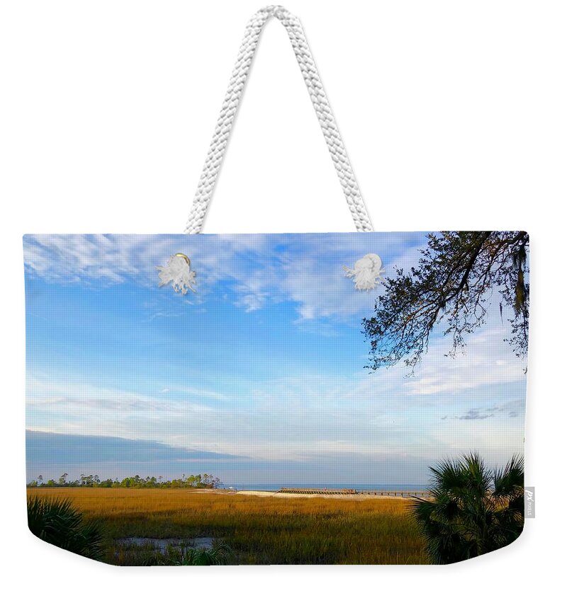 Beautiful Weekender Tote Bag featuring the photograph Port Royal Sound Boardwalk by Dennis Schmidt