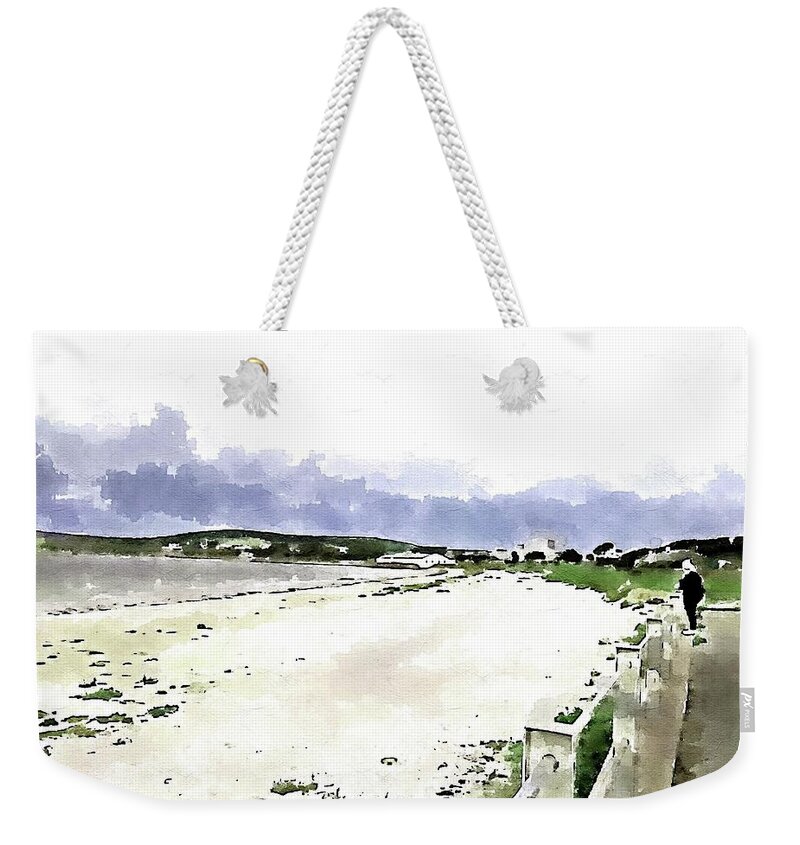 Portglenone Weekender Tote Bag featuring the digital art Portellen Beach, Islay by John Mckenzie