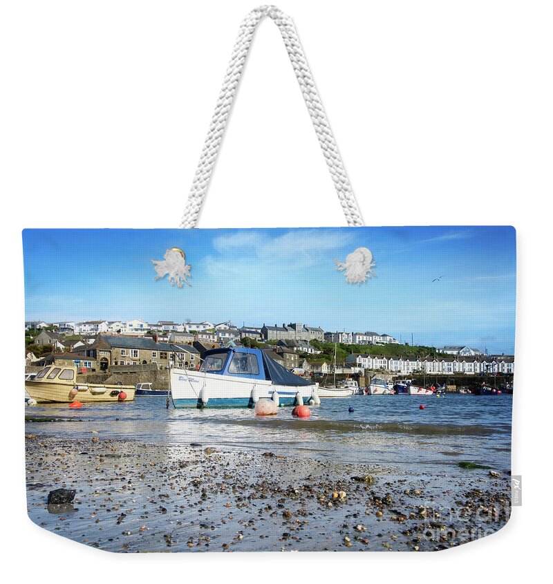 Porthleven Weekender Tote Bag featuring the photograph Porthleven Boats by Terri Waters