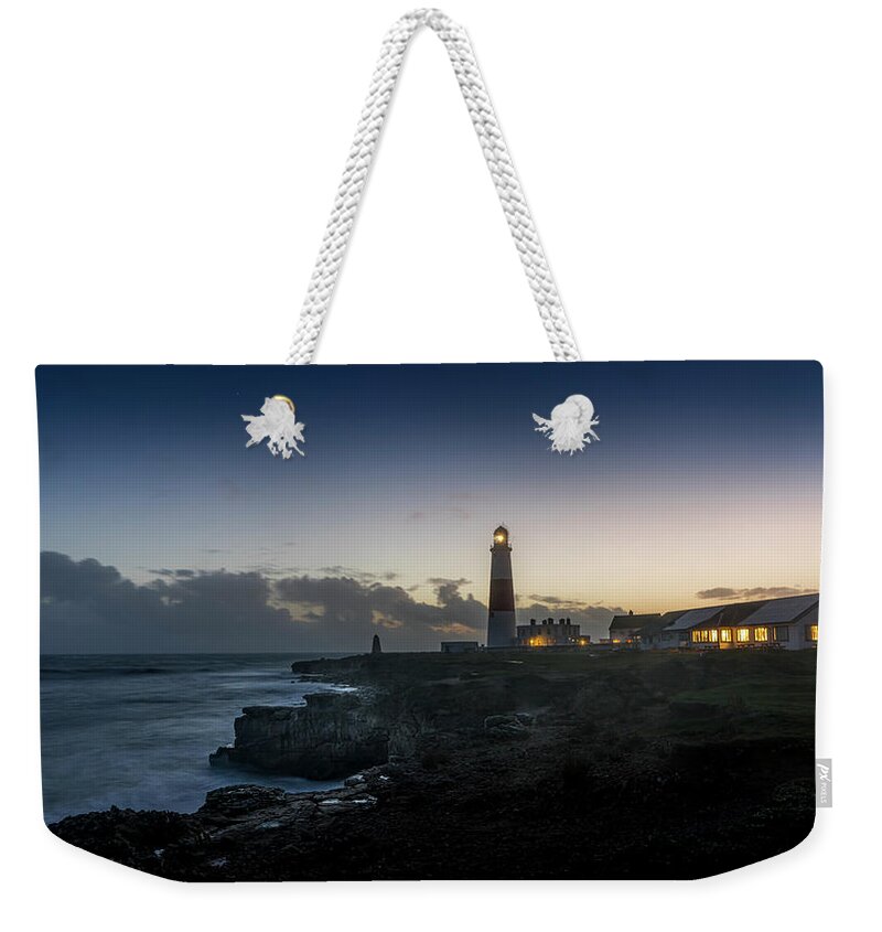Portland Weekender Tote Bag featuring the photograph Portland Bill Coastline by Chris Boulton