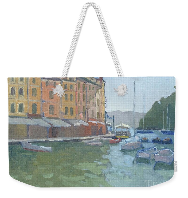 Portofino Weekender Tote Bag featuring the painting Portofino, Italy by Paul Strahm